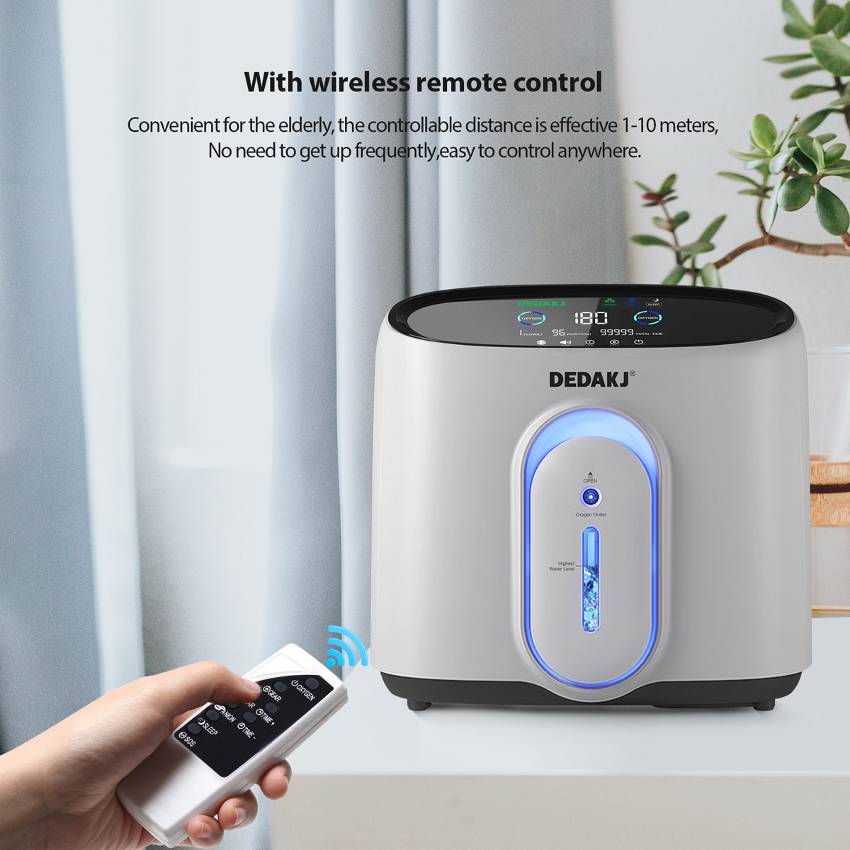 High Quality Portable 8 Liter Oxygen Concentrator Home Continuous Flow O2 Therapy Supply Concentrador De Oxigeno DEDAKJ Oxygene Concentrator