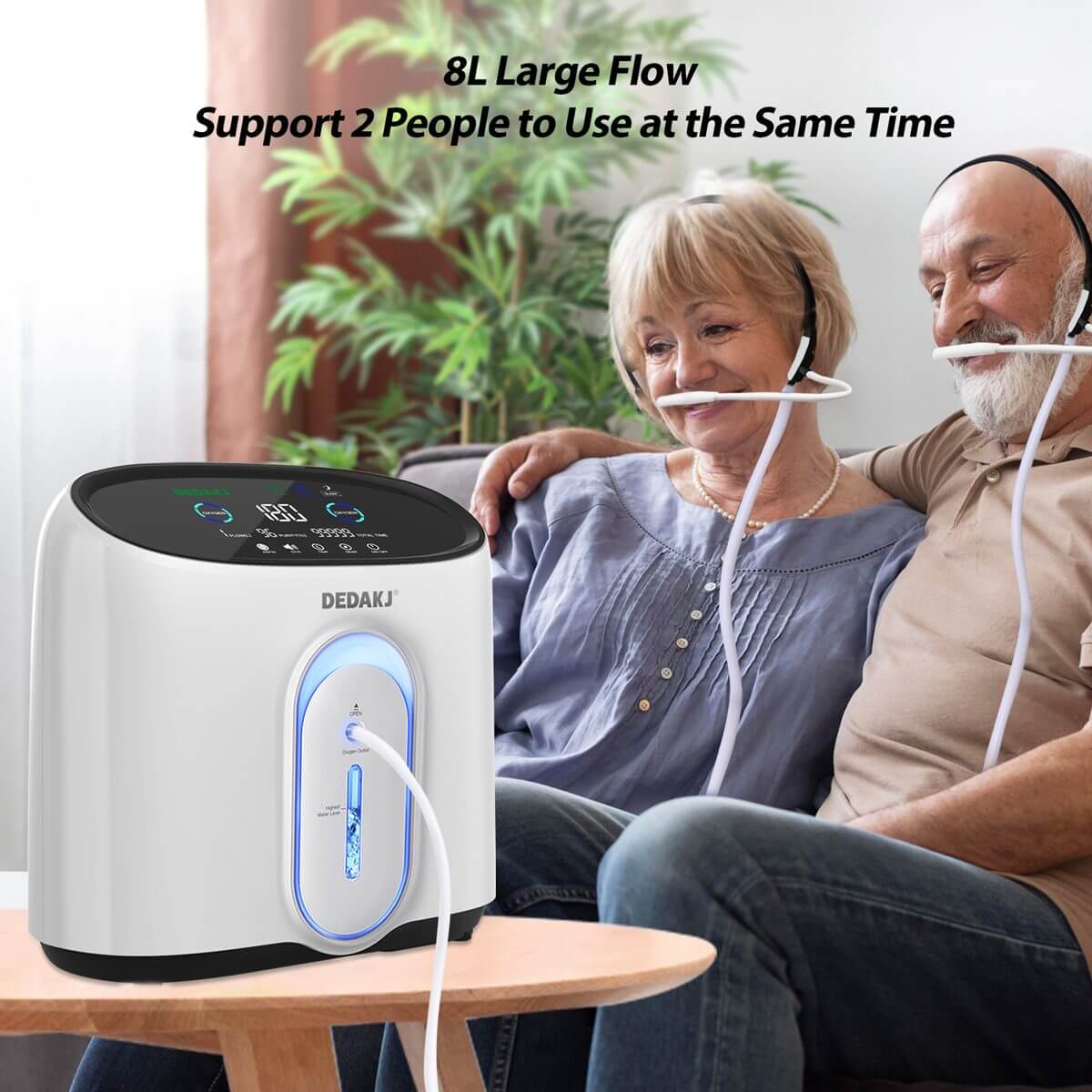 High Quality Portable 8 Liter Oxygen Concentrator Home Continuous Flow O2 Therapy Supply Concentrador De Oxigeno DEDAKJ Oxygene Concentrator