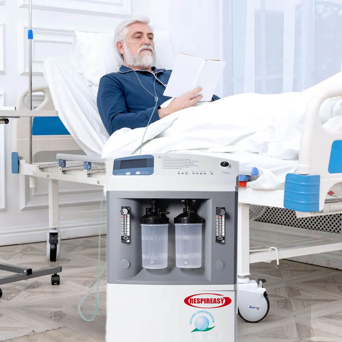 DEDAKJ 93% High Purity 10 Liter Oxygen Concentrator Continus Flow Stationary Medical Oxygen Making Machine 10 LPM for Hospital and Home Oxygen Therapy concentrador de oxígeno (72 Hours Keep Running, 1 Year Quality Warranty)