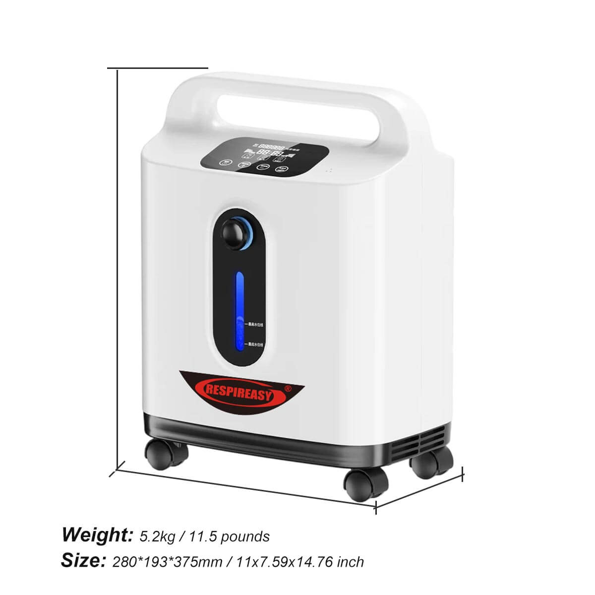Concentrador de oxígeno portátil DEDAKJ de 2 a 9 L/min, 93 % de pureza, para uso personal, inhalador de oxígeno de flujo continuo con atomización para uso doméstico, con accesorios completos.
