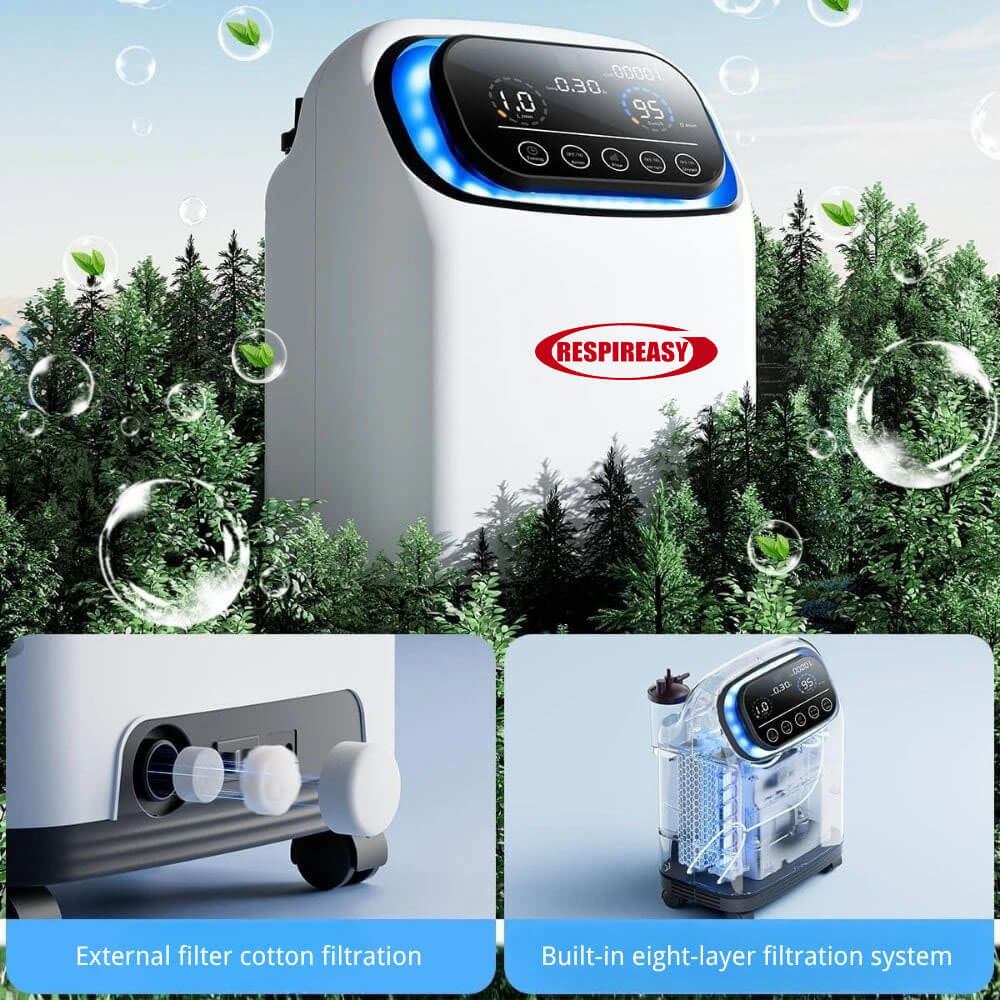 Buy 9L Oxygen Concentrator dedakj Adjustable Continuous O2 93% Purity Portable High Concentration Oxygen Machine with Atomization Voice Low Noise