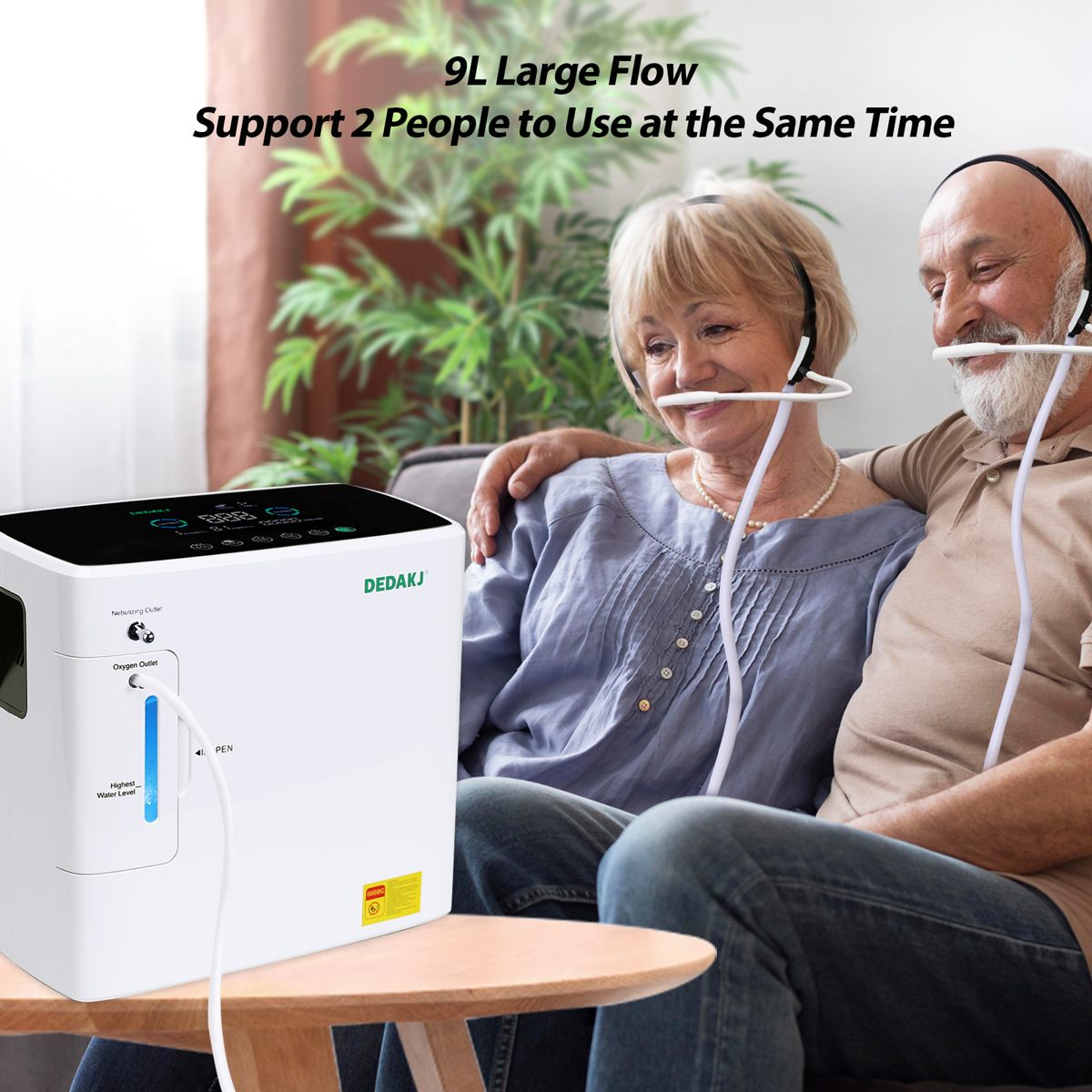 DEDAKJ 9liter continuous flow home oxygen concentrator DE-2SW