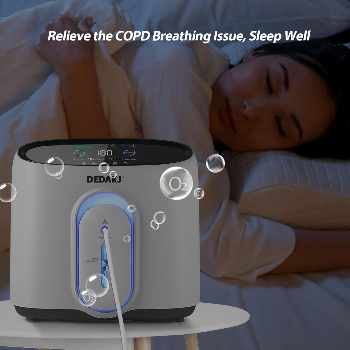 High Quality Portable 8 Liter Oxygen Concentrator Home Continuous Flow O2 Therapy Supply Concentrador De Oxigeno DEDAKJ Oxygene Concentrator