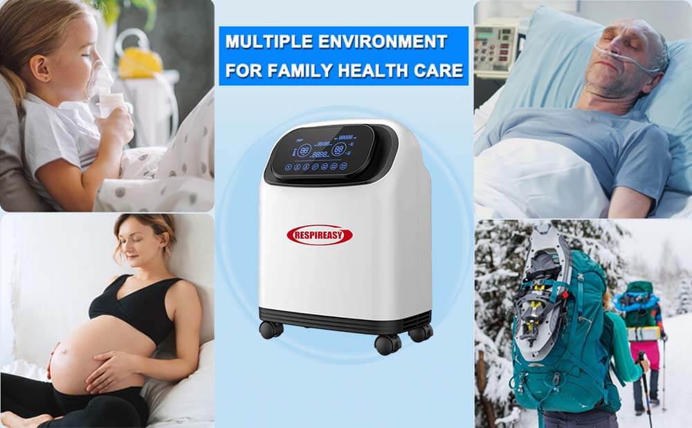 DEDAKJ Portable 1-9L Adjustable Continuous Flow Oxygen Generator Home Breathing Therapy Use Oxygen Concentrator with 93% High Purity