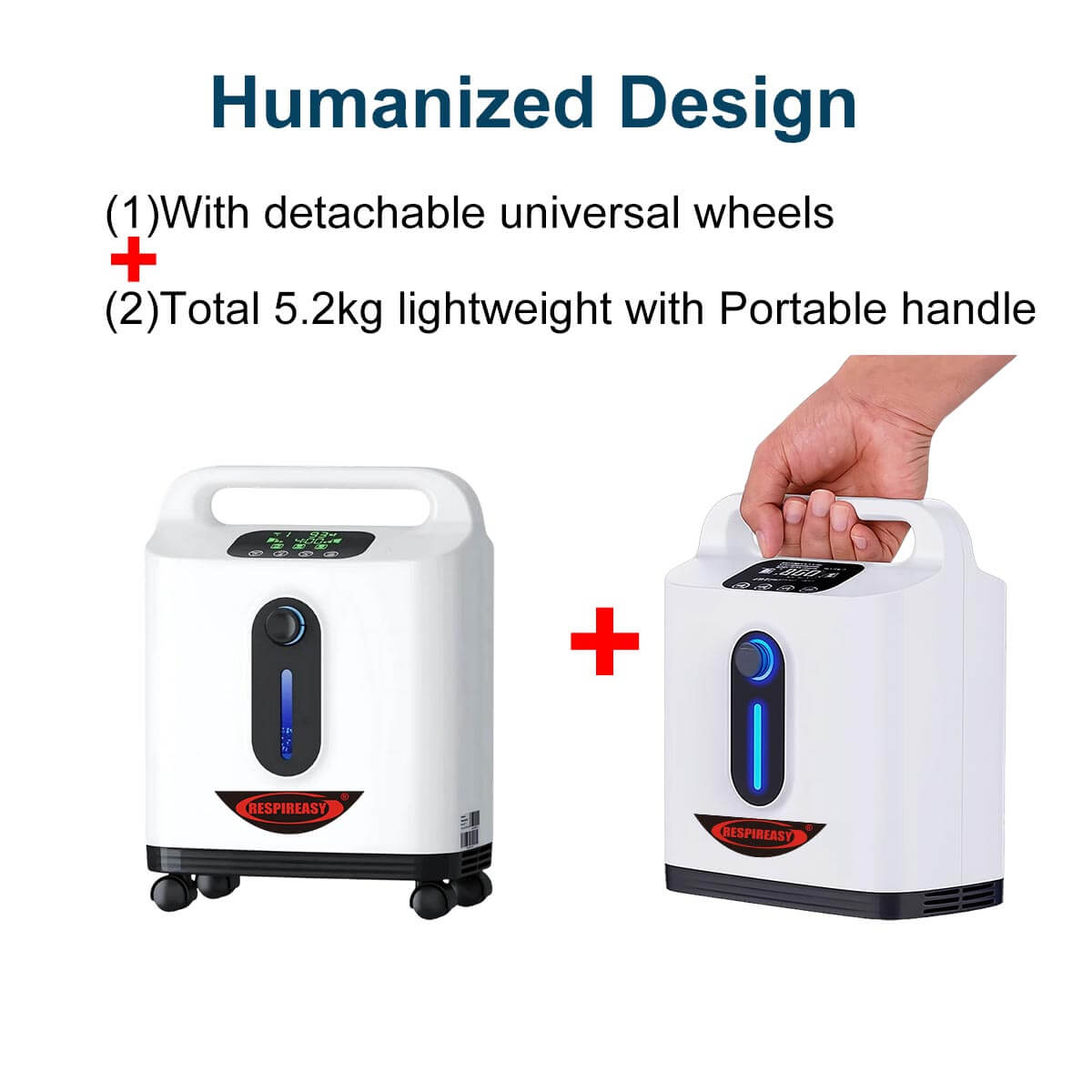 Concentrador de oxígeno portátil DEDAKJ de 2 a 9 L/min, 93 % de pureza, para uso personal, inhalador de oxígeno de flujo continuo con atomización para uso doméstico, con accesorios completos.