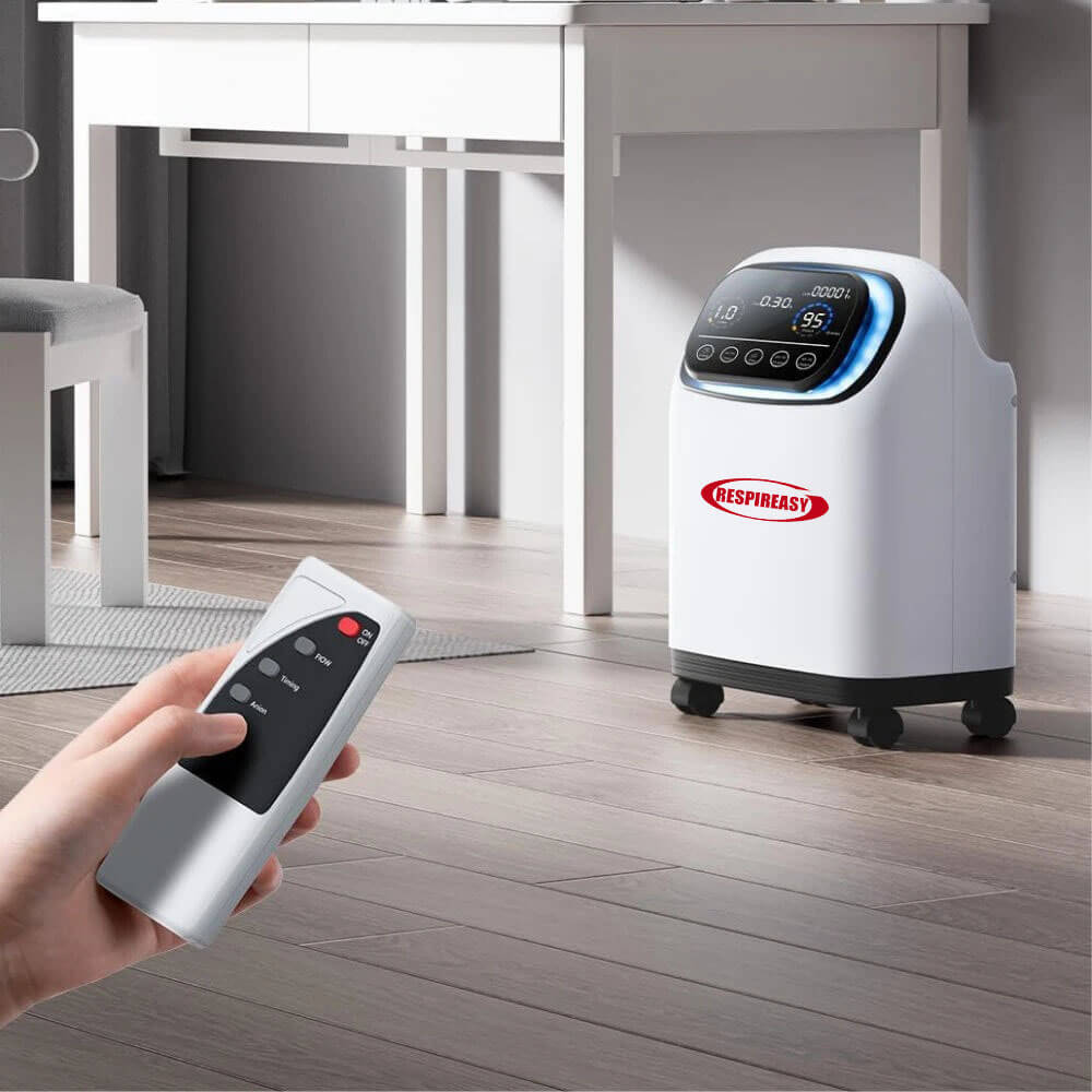 DEDAKJ Portable 1-9L Adjustable Continuous Flow Oxygen Generator Home Breathing Therapy Use Oxygen Concentrator with 93% High Purity
