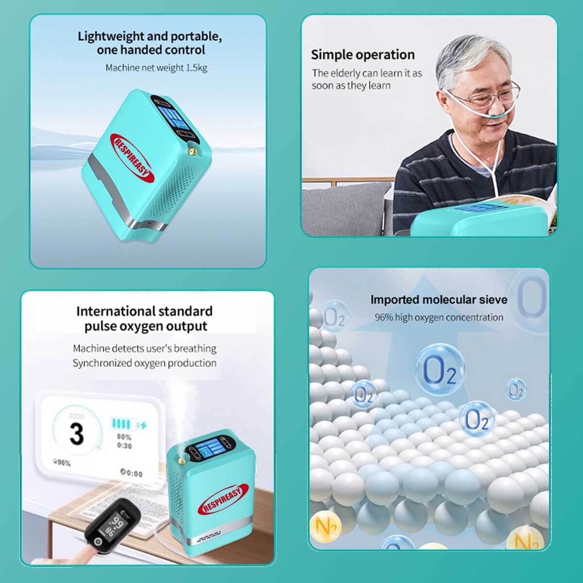 Buy DEDAKJ Small Portable Oxygen Concentrator 7 L/min 93% High Pure Oxygen Rechargeable Battery Powered Compact Oxygen Making Machine for Home & Outdoor Use