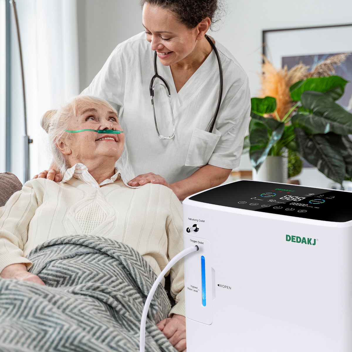DEDAKJ 9liter continuous flow home oxygen concentrator DE-2SW