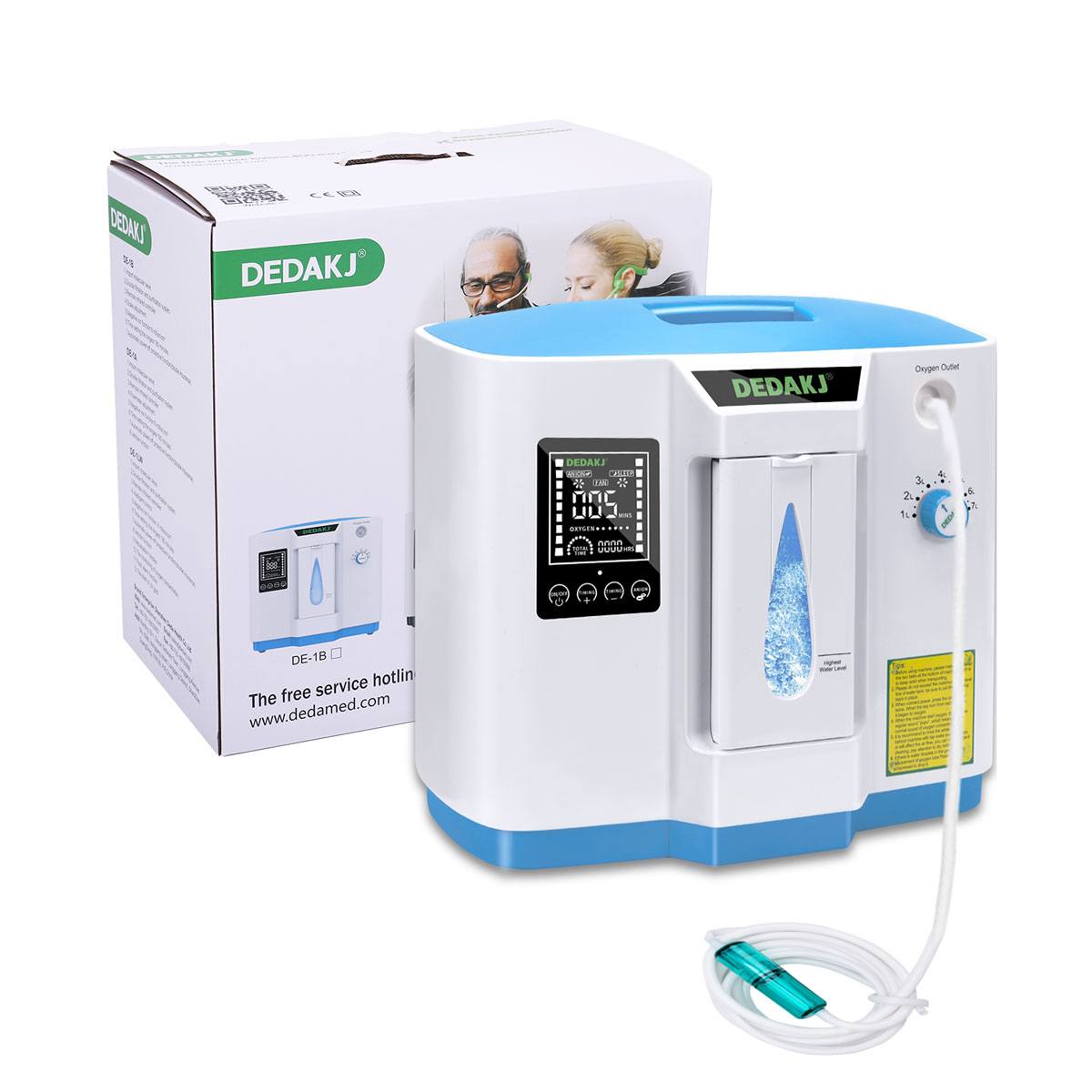 Buy DEDAKJ 7 Liter Continuous Flow Oxygen Concentrator DE-1A 1B ddt Portable Oxygen Generator Machine for Home Oxygen Therapy