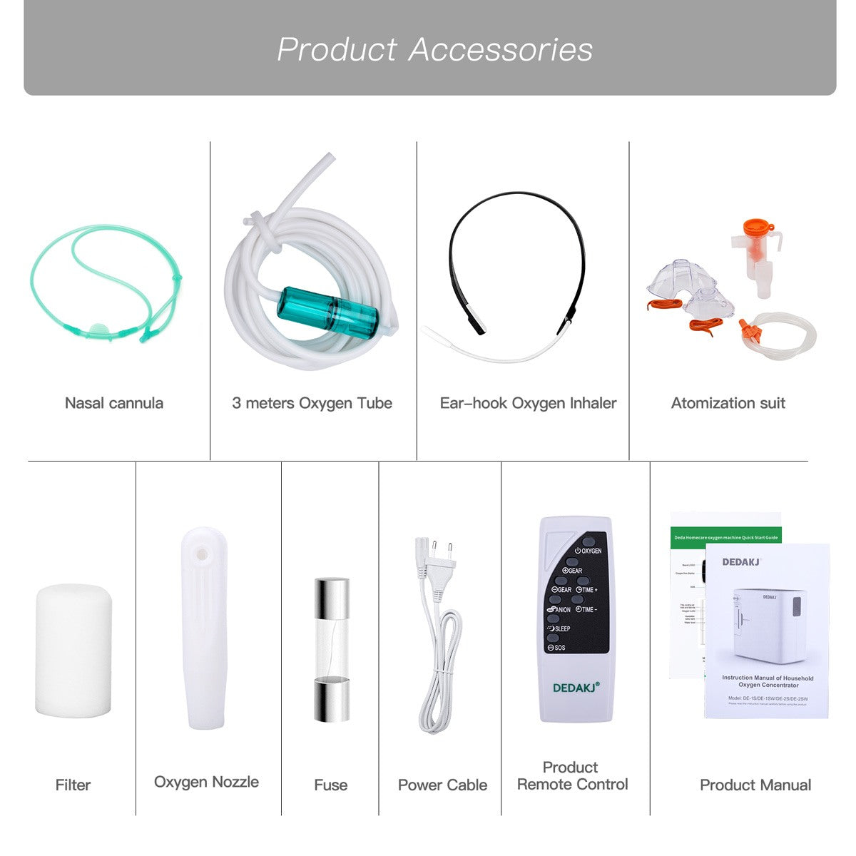 Accessory of DEDAKJ 9liter continuous flow home oxygen concentrator DE-2SW