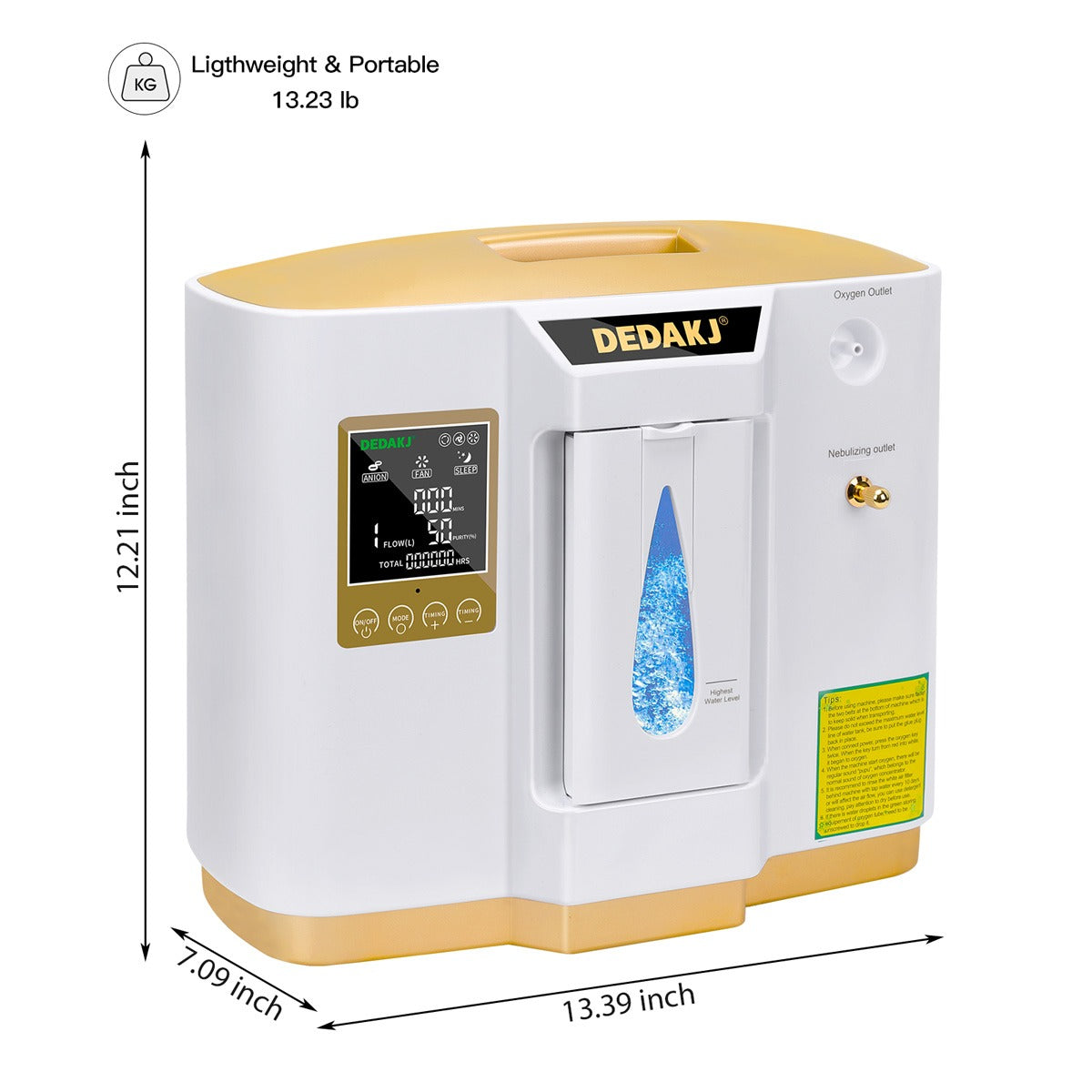 Low Price DEDAKJ 7Liter Portable Continuous Flow Oxygen Concentrator Home Air Oxygen Generator Concentrador De Oxígeno