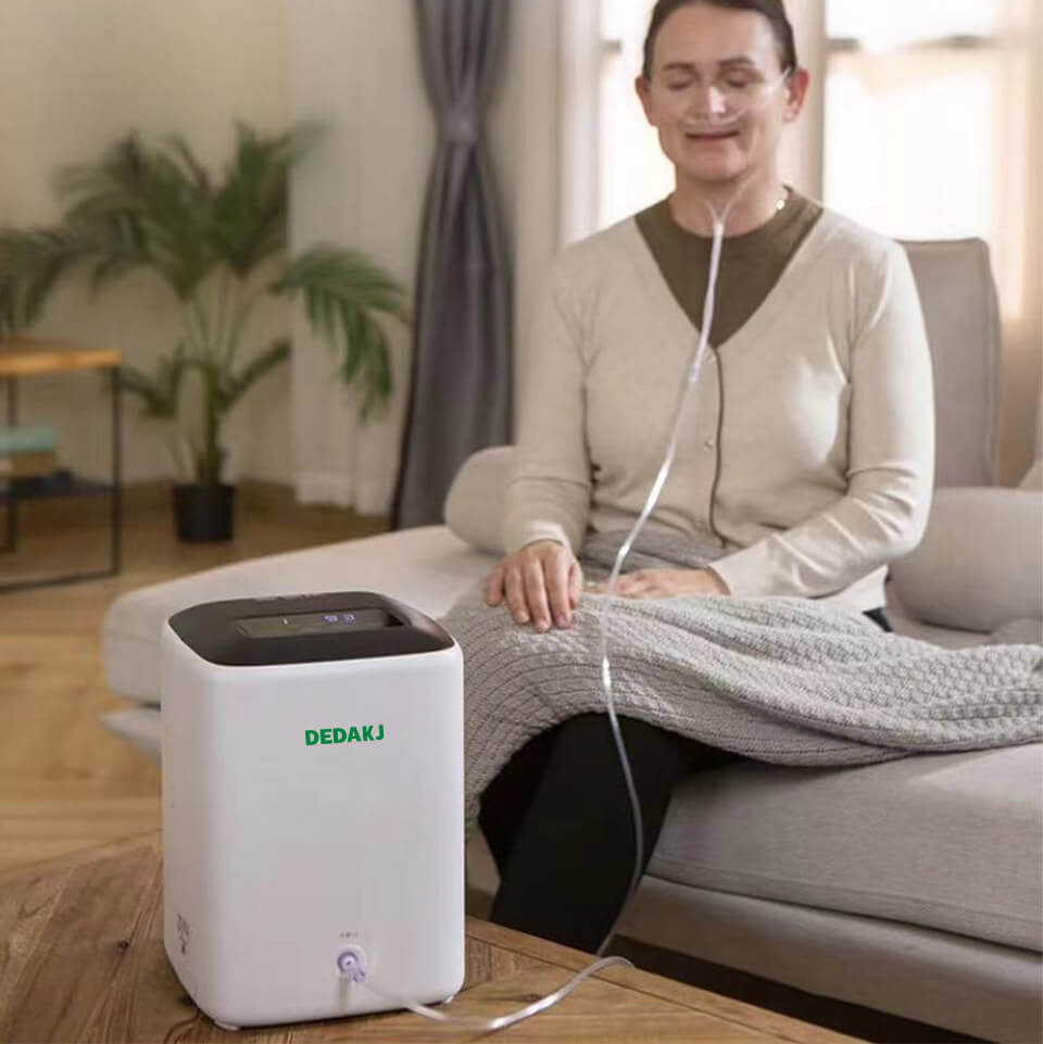 Buy Portable 7 Liter Continuous Flow Oxygen Concentrators DEDAKJ DE-C1L Oxygen Concentrator for Home Oxygen Breathing Therapy, 110V Low Noise Support Whole Night Working