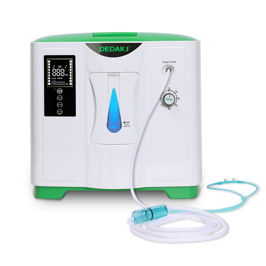 DEDAKJ 9 LPM Powerful Home Oxygen Concentrator 93% High Purity Portable Continuous Flow Rate Travel Oxygen Concentrator DE-2A