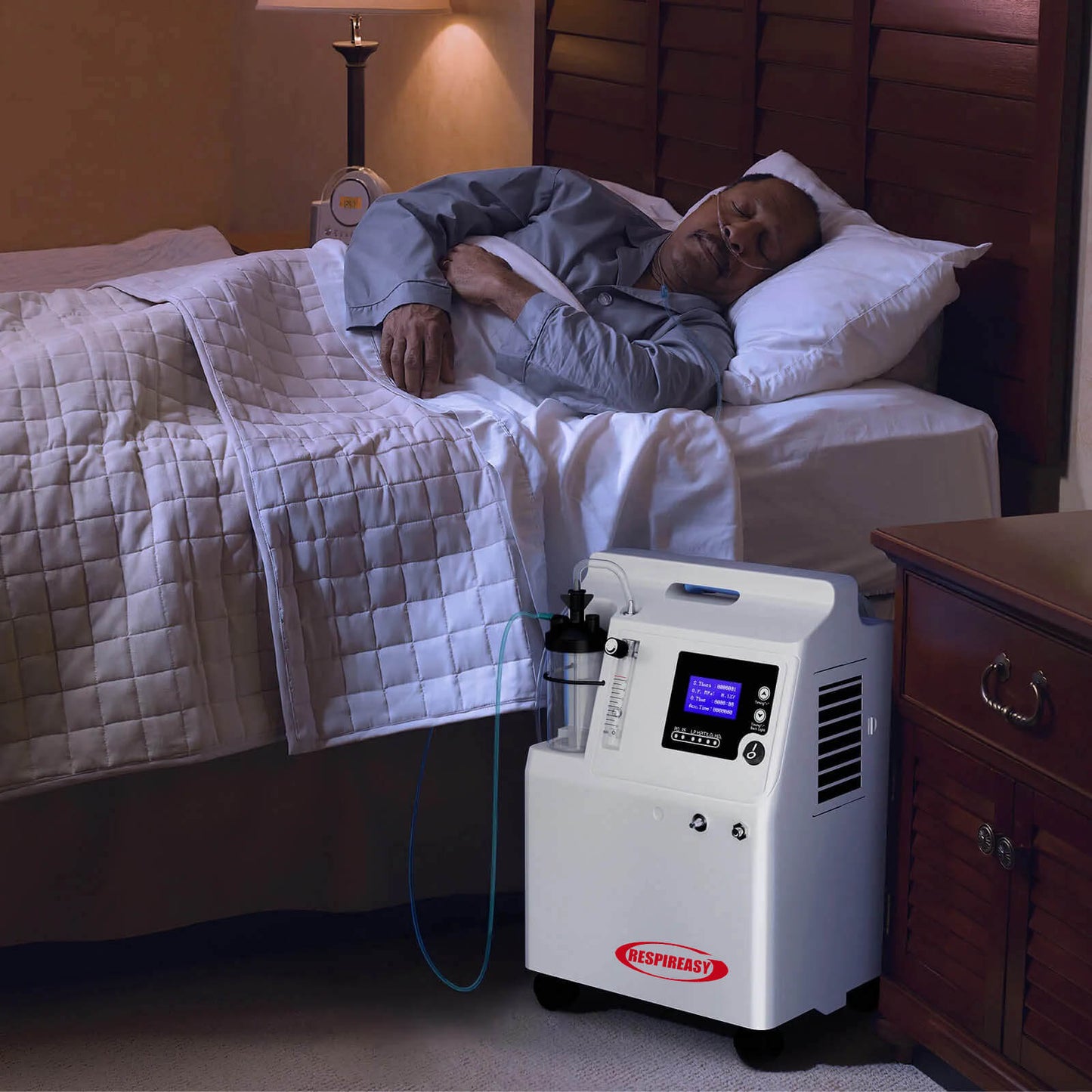 Buy FDA Approved Medical Grade Oxygen Concentrator RESPIREASY dedakj 5-10 Liters Continuous Flow O2 Generator for Home Therapy, 72-Hour Operation, Night & COPD Support