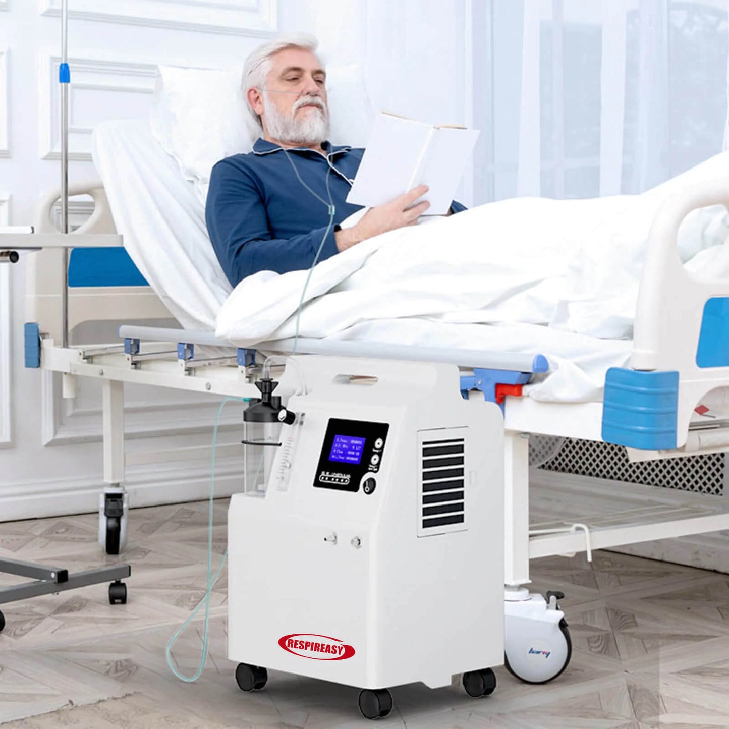 Buy FDA Approved Medical Grade Oxygen Concentrator RESPIREASY dedakj 5-10 Liters Continuous Flow O2 Generator for Home Therapy, 72-Hour Operation, Night & COPD Support