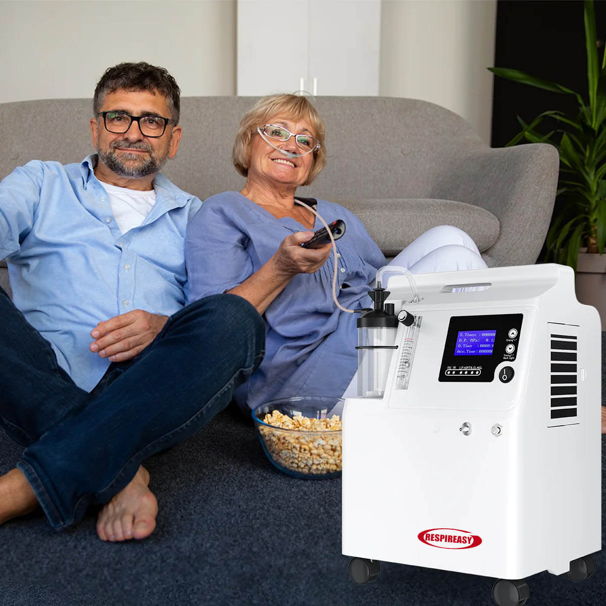 Buy FDA Approved Medical Grade Oxygen Concentrator RESPIREASY dedakj 5-10 Liters Continuous Flow O2 Generator for Home Therapy, 72-Hour Operation, Night & COPD Support