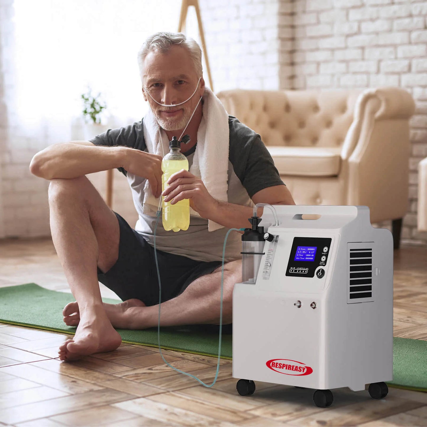 Buy FDA Approved Medical Grade Oxygen Concentrator RESPIREASY dedakj 5-10 Liters Continuous Flow O2 Generator for Home Therapy, 72-Hour Operation, Night & COPD Support