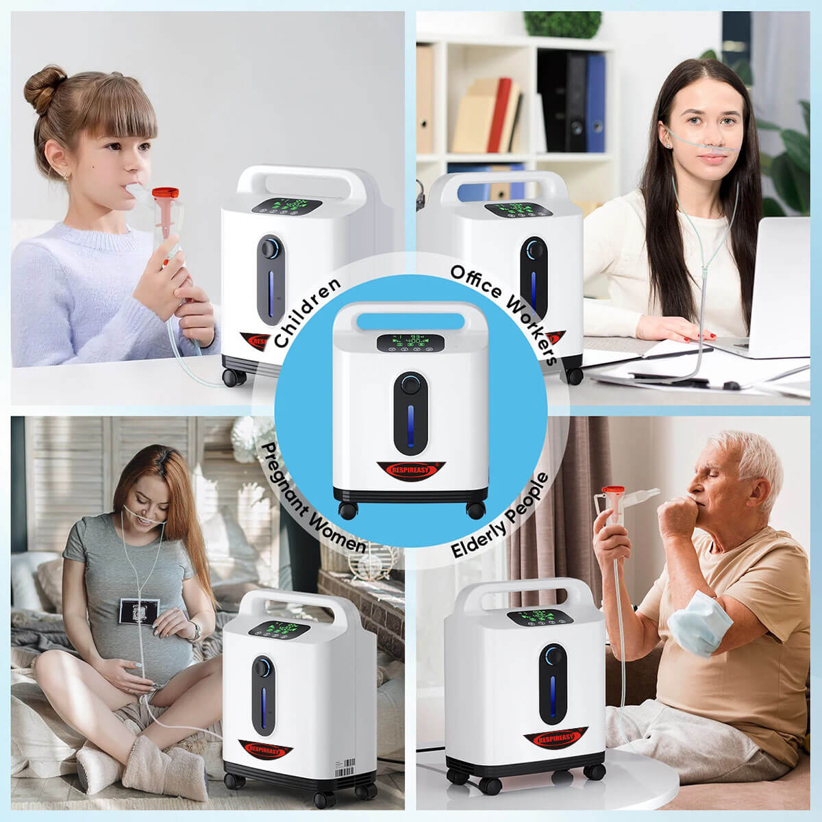 Concentrador de oxígeno portátil DEDAKJ de 2 a 9 L/min, 93 % de pureza, para uso personal, inhalador de oxígeno de flujo continuo con atomización para uso doméstico, con accesorios completos.