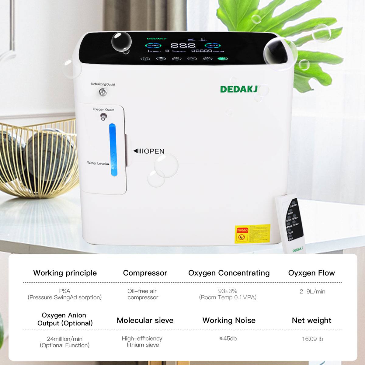 DEDAKJ Oxygen Concentrator DE-2SW