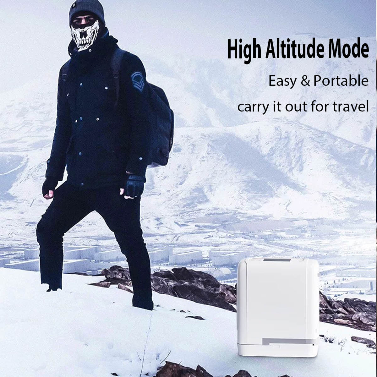 Small Portable Oxygen Concentrator Rechargeable 7 Liters 93% O2 Purity Oxygen Generator Machine Mobile for Travel Use with Battery