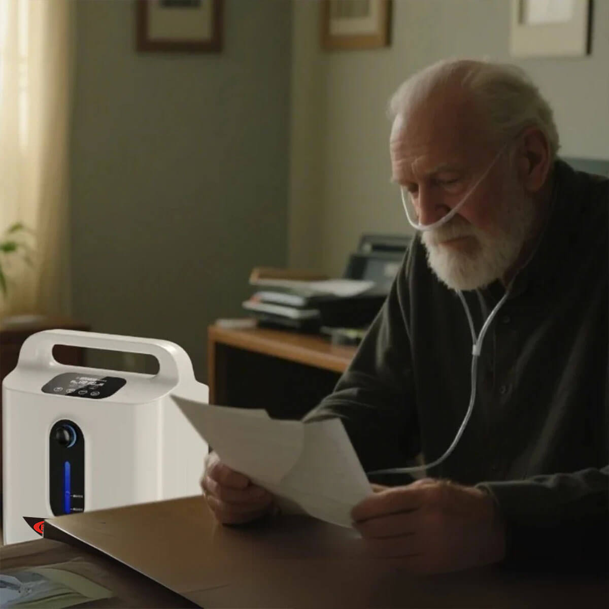 Concentrador de oxígeno portátil DEDAKJ de 2 a 9 L/min, 93 % de pureza, para uso personal, inhalador de oxígeno de flujo continuo con atomización para uso doméstico, con accesorios completos.