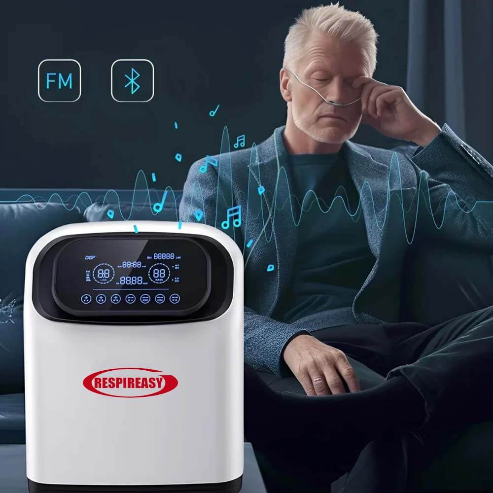 DEDAKJ Portable 1-9L Adjustable Continuous Flow Oxygen Generator Home Breathing Therapy Use Oxygen Concentrator with 93% High Purity