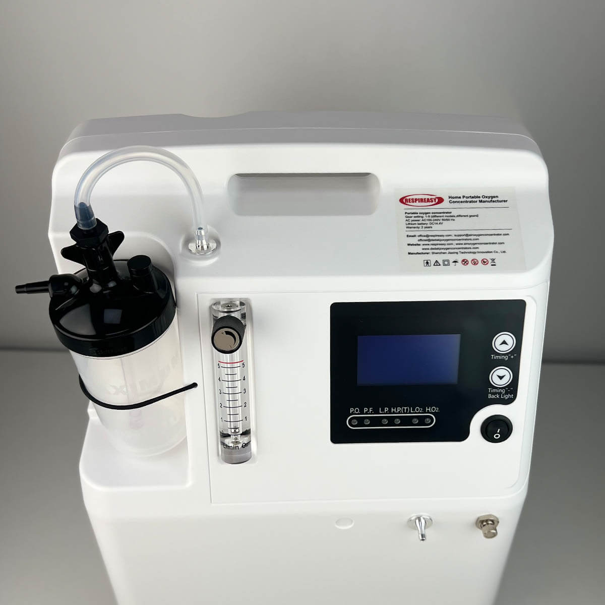 72 Hours Quiet 5Liters Oxygen Concentrator for Home Use with Nebulizer DEDAKJ Continuous Flow, Low Noise, Medical-Grade Hyperbaric Oxygen Therapy Machine for Seniors