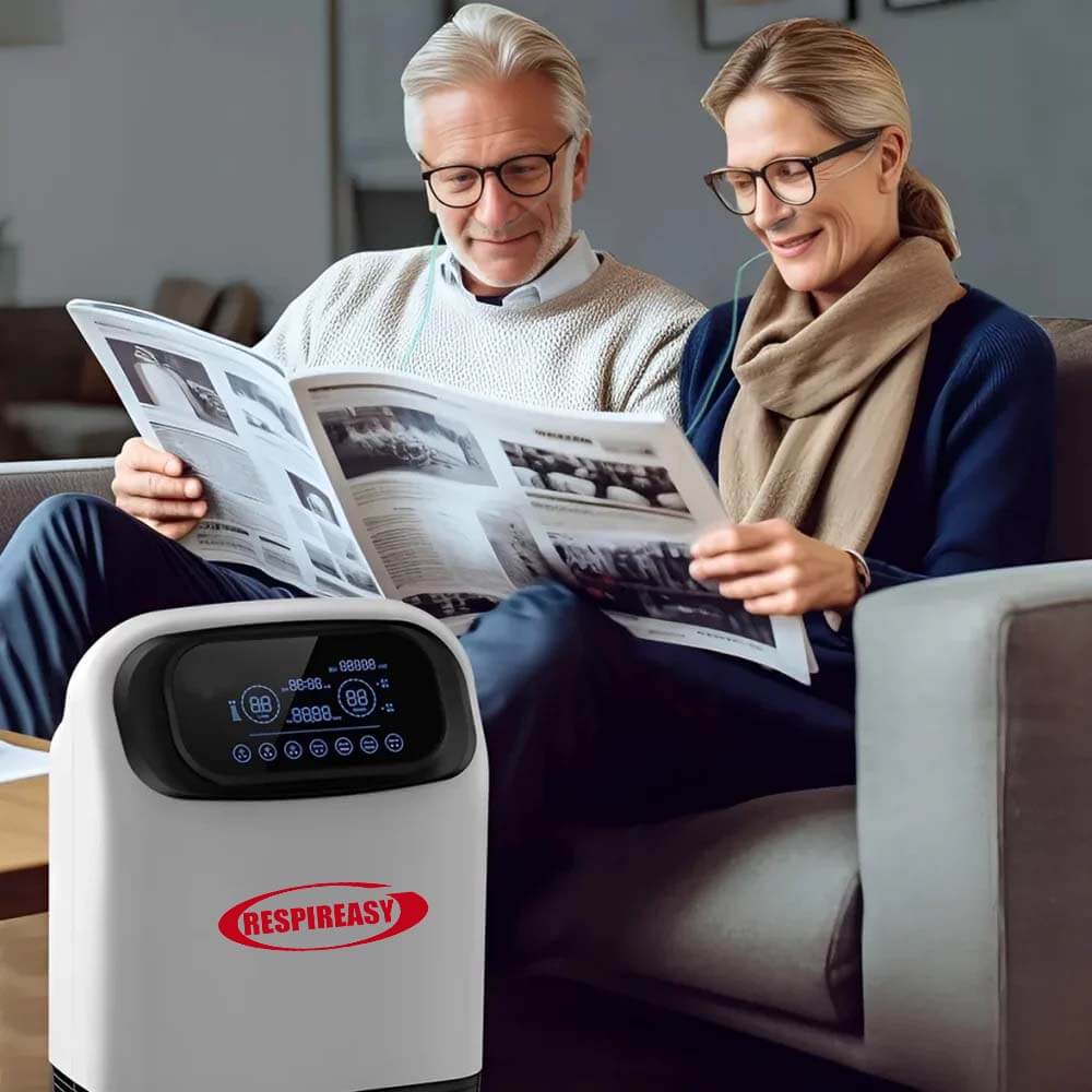 DEDAKJ Portable 1-9L Adjustable Continuous Flow Oxygen Generator Home Breathing Therapy Use Oxygen Concentrator with 93% High Purity