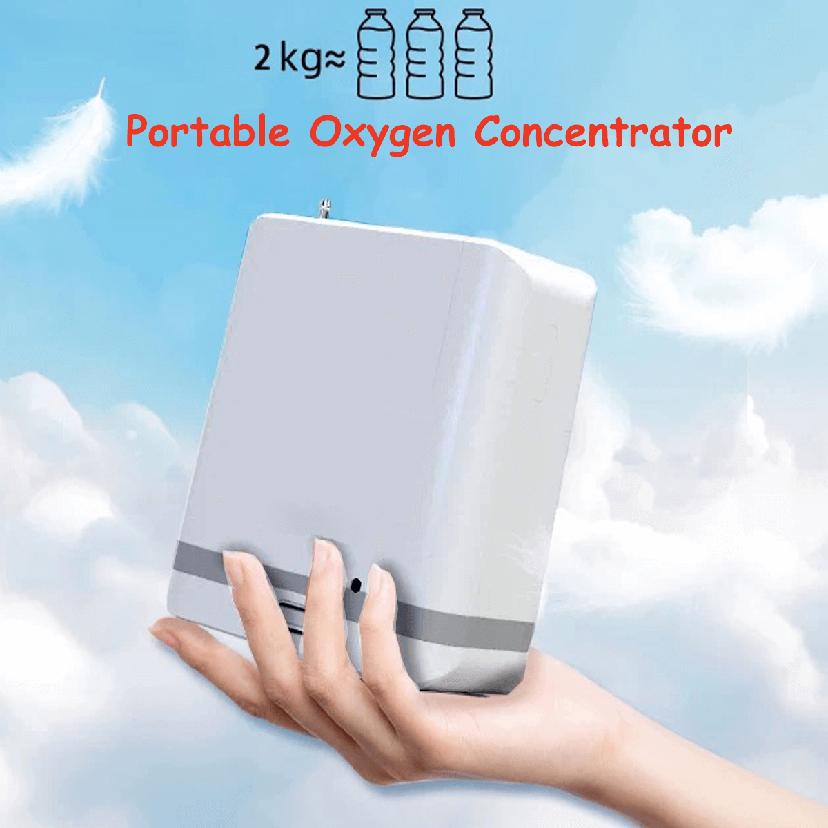 👍👍👍Top 9 Liters Small Portable O2 Concentrator DEDAKJ 93% High Purity Mini Mobile Oxygem Machine RESPIREASY Home Powerful Flow Oxygen Concentrator for Travel Use