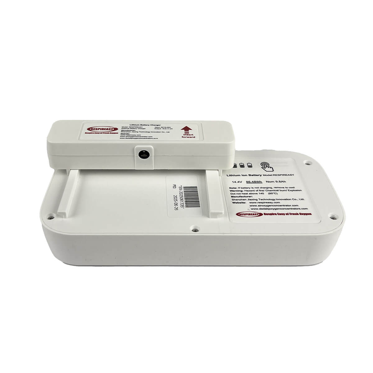 Buy Oxygen Accessory Part: Original External Battery Charger for RespirEasy Mini Portable Oxygen Concentrator REA REC RES (External Charger, Power Cord, Rechargeable Lithium Battery)
