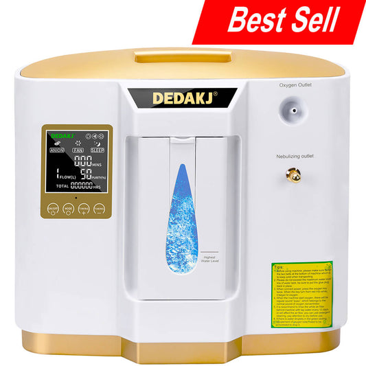 DEDAKJ Concentrador de Oxígeno de Flujo Continuo Portátil o2 Generador de 7 litros Concentrador de Oxígeno de Respiración de Oxígeno Doméstico con Función de Nebulizador