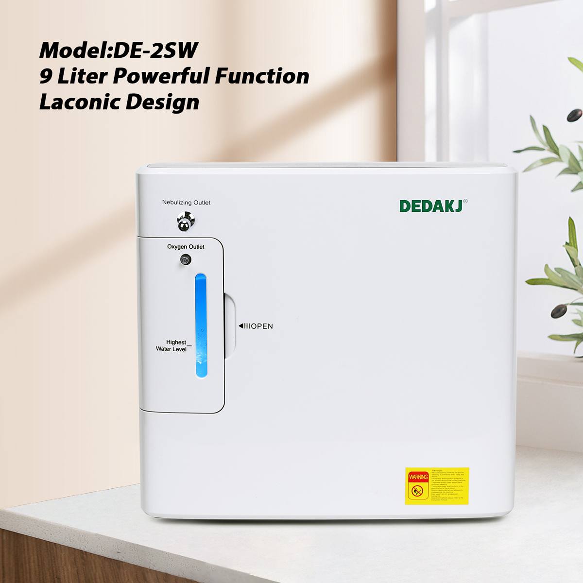 DEDAKJ 9 LPM High Purity Continuous Flow Oxygen Concentrator for Home Personal Use Portable O2 Making Machine Concentrador Maquina De Oxígeno Portátil