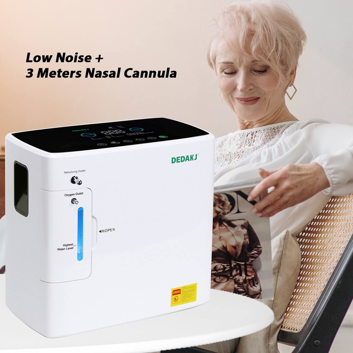 DEDAKJ 9 LPM High Purity Continuous Flow Oxygen Concentrator for Home Personal Use Portable O2 Making Machine Concentrador Maquina De Oxígeno Portátil
