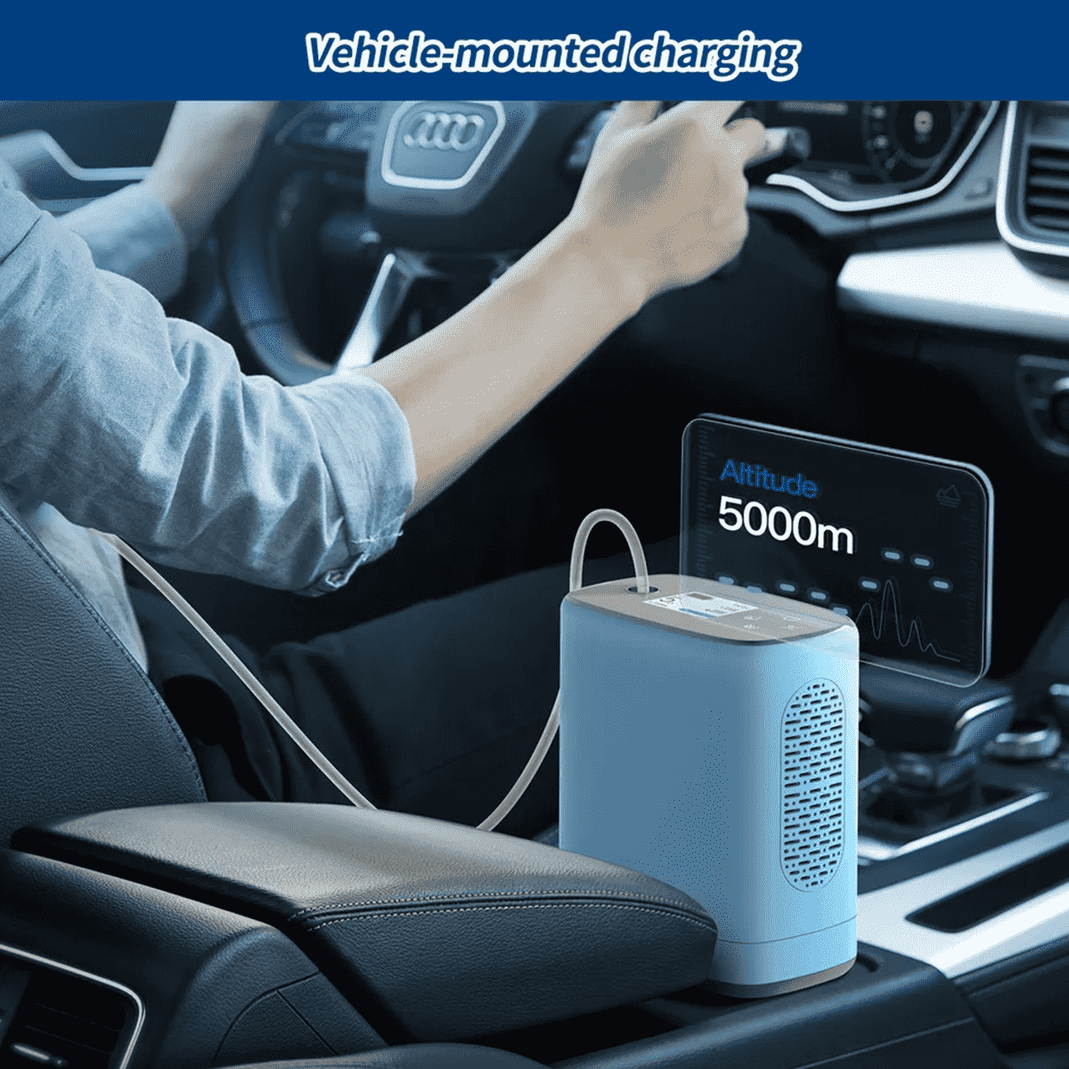 DEDAKJ de mano MINI portátil de oxígeno Cocnentrator 3 litros móvil ligero continúa oxígeno que hace la máquina del generador para la actividad de viaje al aire libre, con batería de litio recargable y mochila