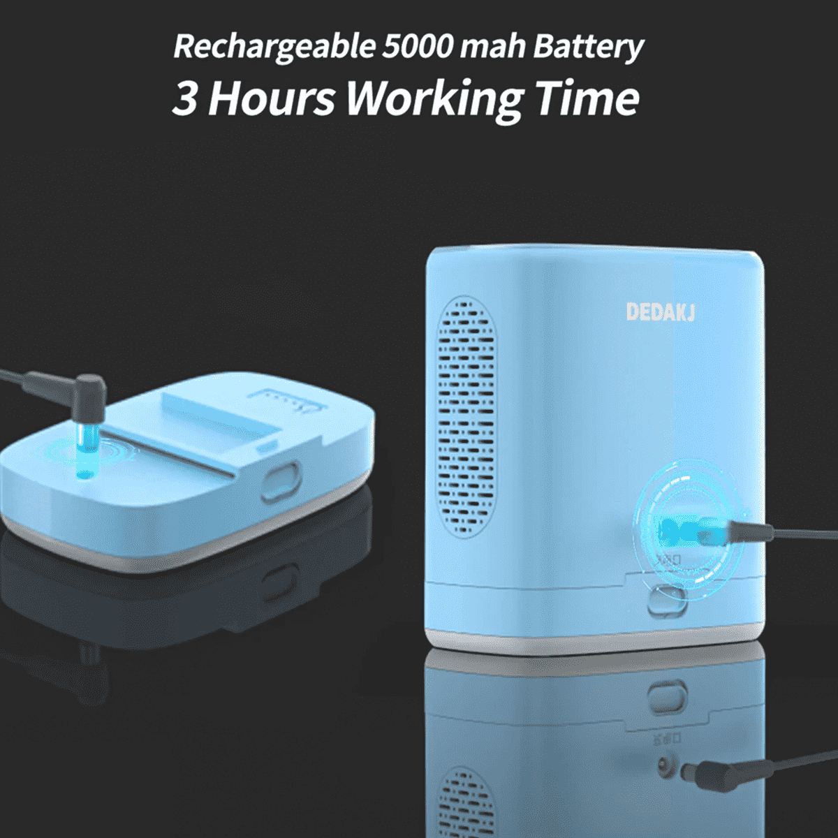 DEDAKJ de mano MINI portátil de oxígeno Cocnentrator 3 litros móvil ligero continúa oxígeno que hace la máquina del generador para la actividad de viaje al aire libre, con batería de litio recargable y mochila