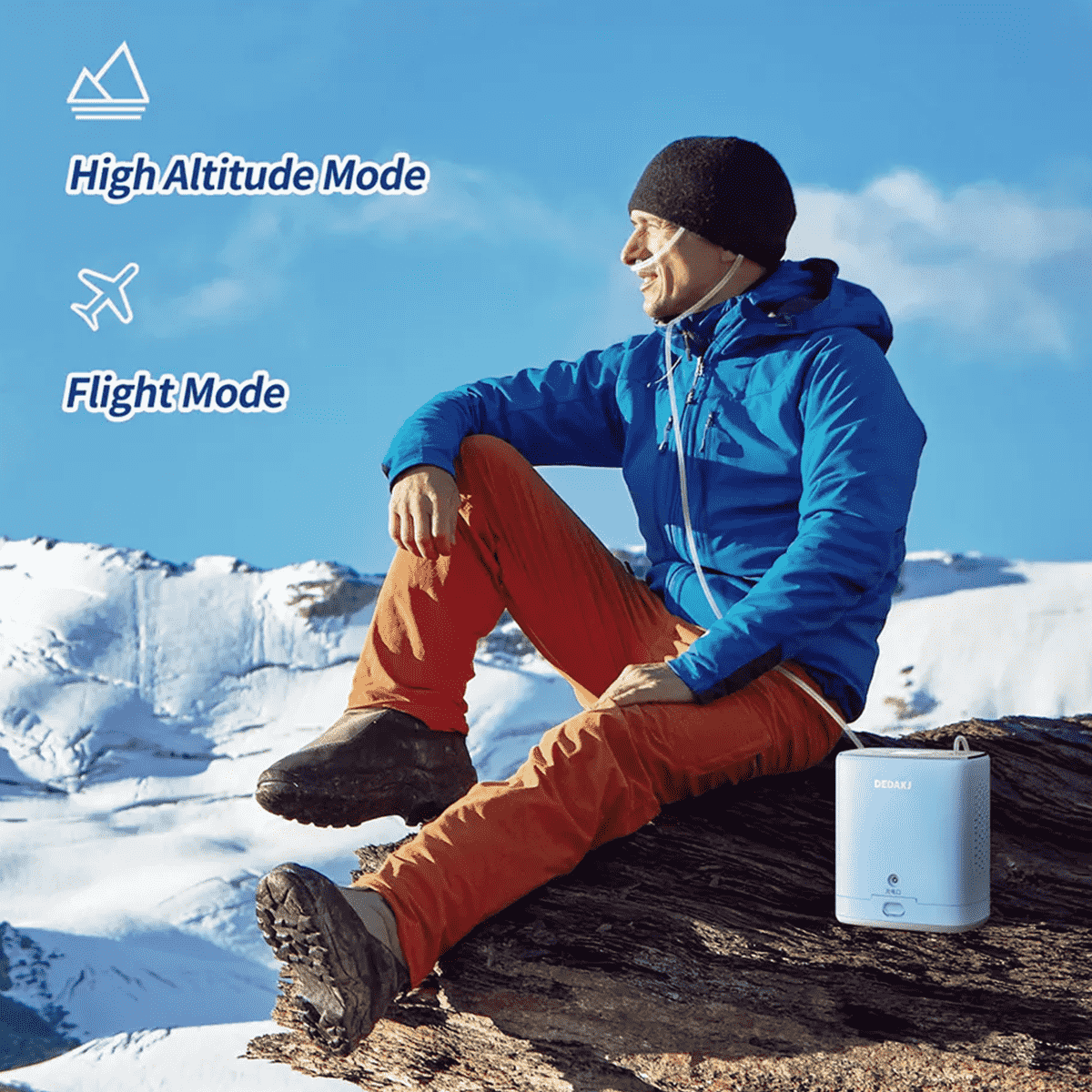 DEDAKJ de mano MINI portátil de oxígeno Cocnentrator 3 litros móvil ligero continúa oxígeno que hace la máquina del generador para la actividad de viaje al aire libre, con batería de litio recargable y mochila