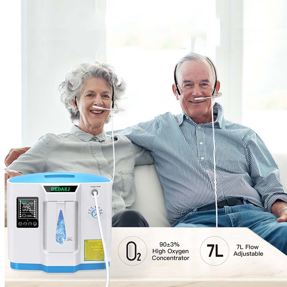 Buy DEDAKJ 7 Liter Continuous Flow Oxygen Concentrator DE-1A 1B ddt Portable Oxygen Generator Machine for Home Oxygen Therapy