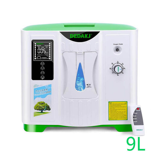 Concentrador de oxígeno personal doméstico de alta pureza DEDAKJ de 9 LPM, generador de oxígeno portátil de viaje de flujo continuo grande para producir oxígeno.