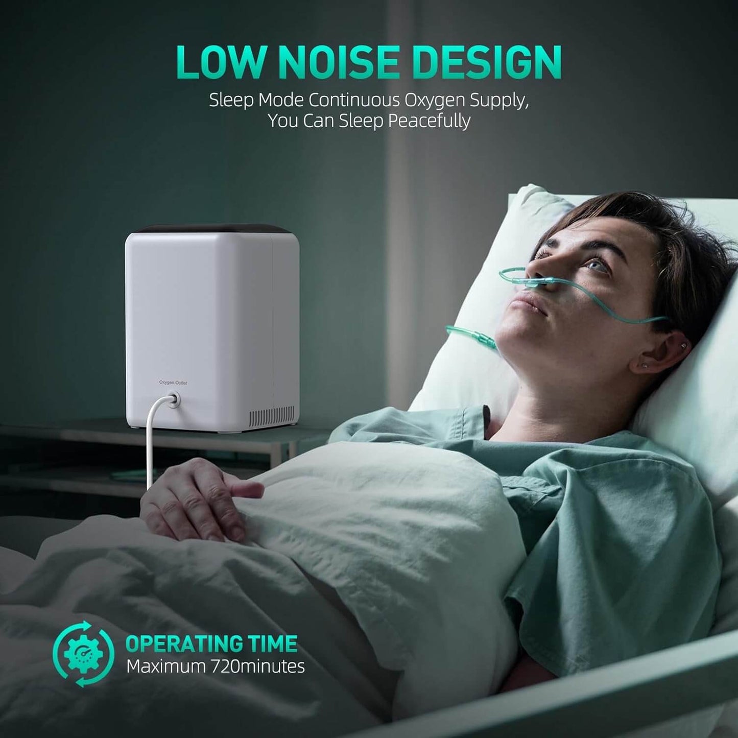 Buy Portable 7 Liter Continuous Flow Oxygen Concentrators DEDAKJ DE-C1L Oxygen Concentrator for Home Oxygen Breathing Therapy, 110V Low Noise Support Whole Night Working