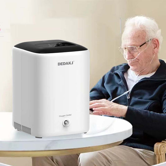 2024 Newest DEDAKJ Portable Oxygen Concentrator Continuous Flow 7 LPM Oxygen Making Machine Mini Lightweight Car Use Oxygen Generator for Home