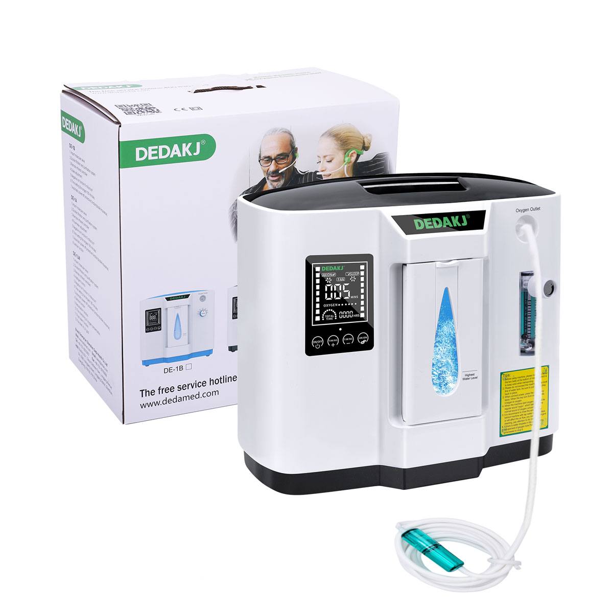 7 Liters 93% High Concentration Continuous Flow Home Oxygen Concentrator DEDAKJ Portable Oxygen Generator without Nebulizer Function 110V/220V DE-1A