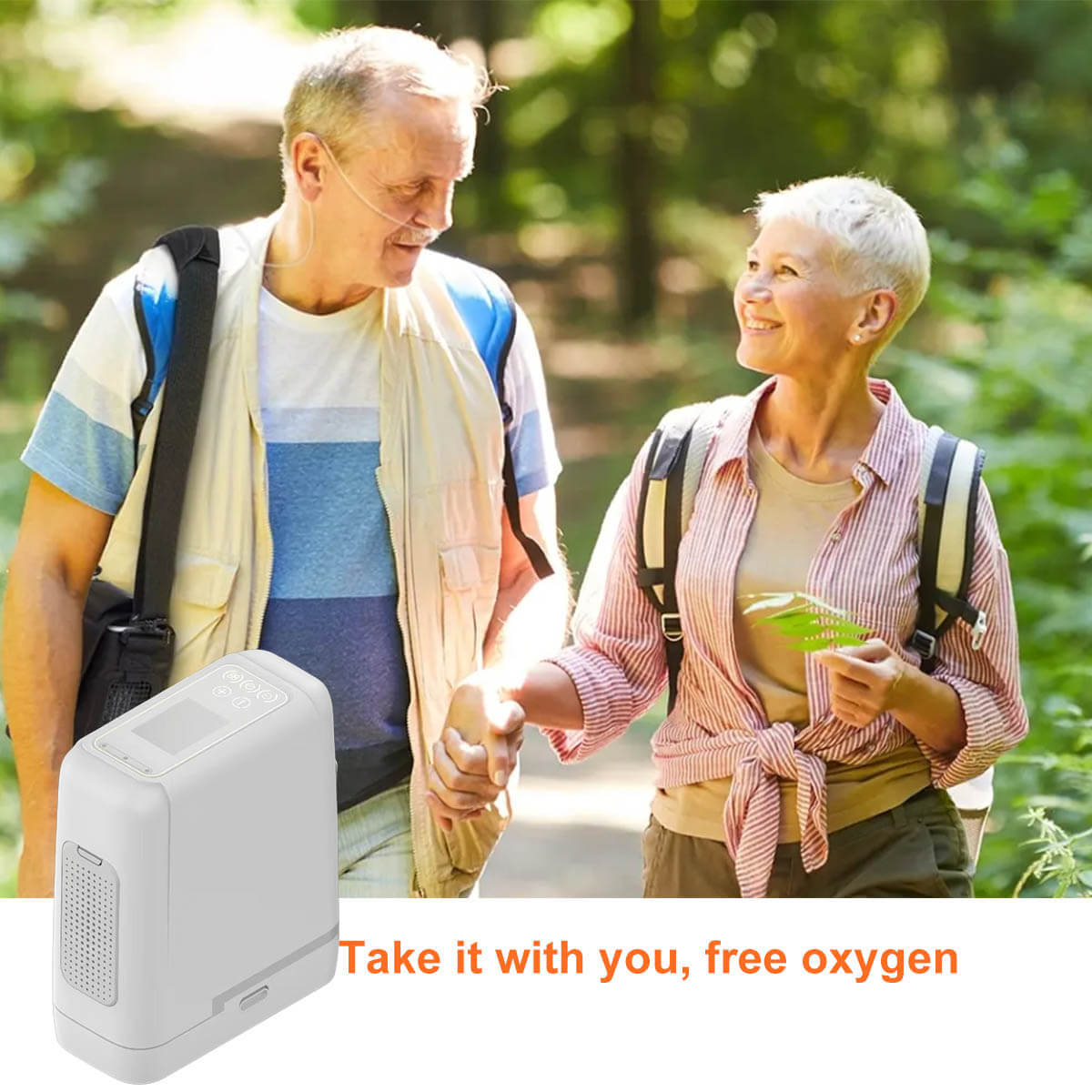 Concentrador de oxígeno portátil de batería de 1 a 7 litros DEDAKJ KPA 93% de alta pureza, generador de oxígeno de tamaño pequeño para viajes en coche