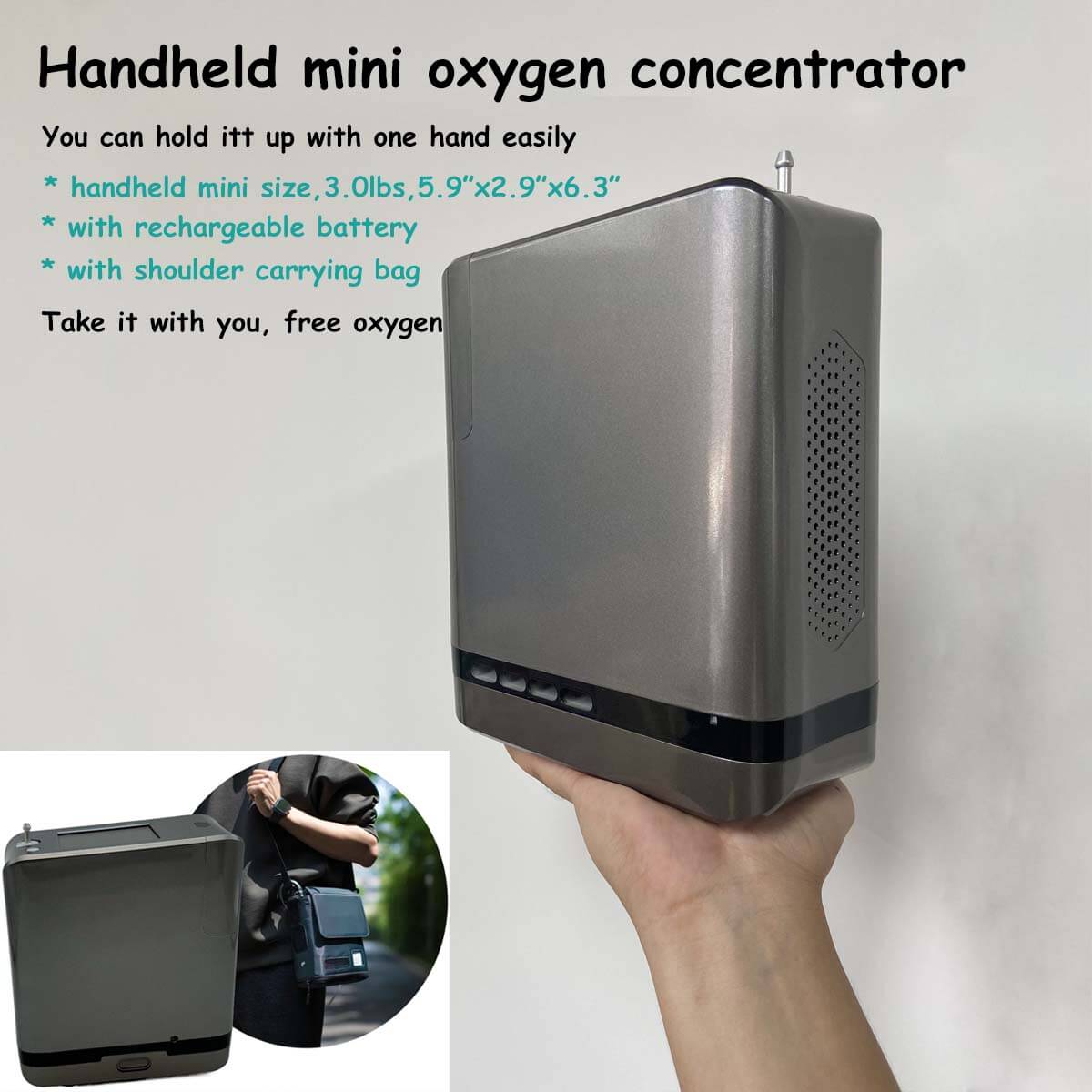 👍👍👍Top 9 Liters Small Portable O2 Concentrator DEDAKJ 93% High Purity Mini Mobile Oxygem Machine RESPIREASY Home Powerful Flow Oxygen Concentrator for Travel Use