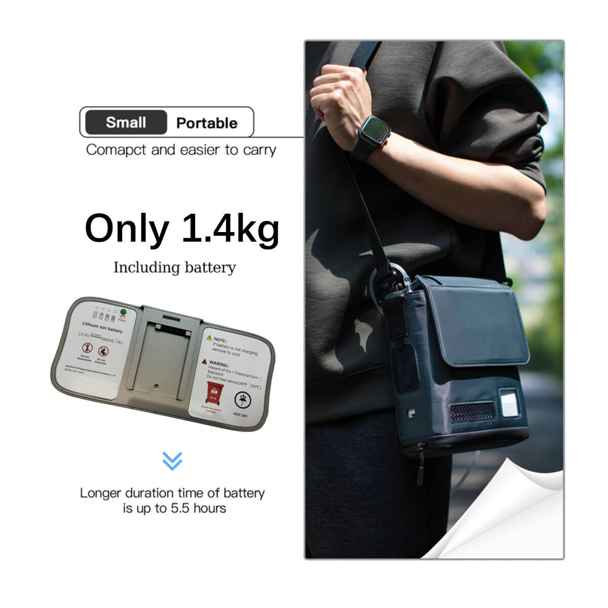 👍👍👍Top 9 Liters Small Portable O2 Concentrator DEDAKJ 93% High Purity Mini Mobile Oxygem Machine RESPIREASY Home Powerful Flow Oxygen Concentrator for Travel Use