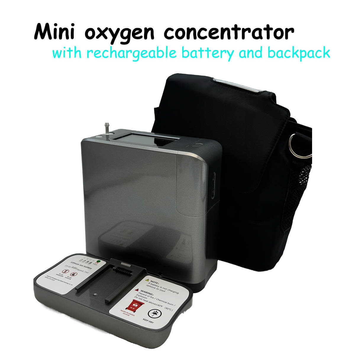 Mini máquina móvil del generador del oxígeno de 9 litros para el vuelo del aeroplano con la batería de litio Mini concentrador portátil ligero del oxígeno