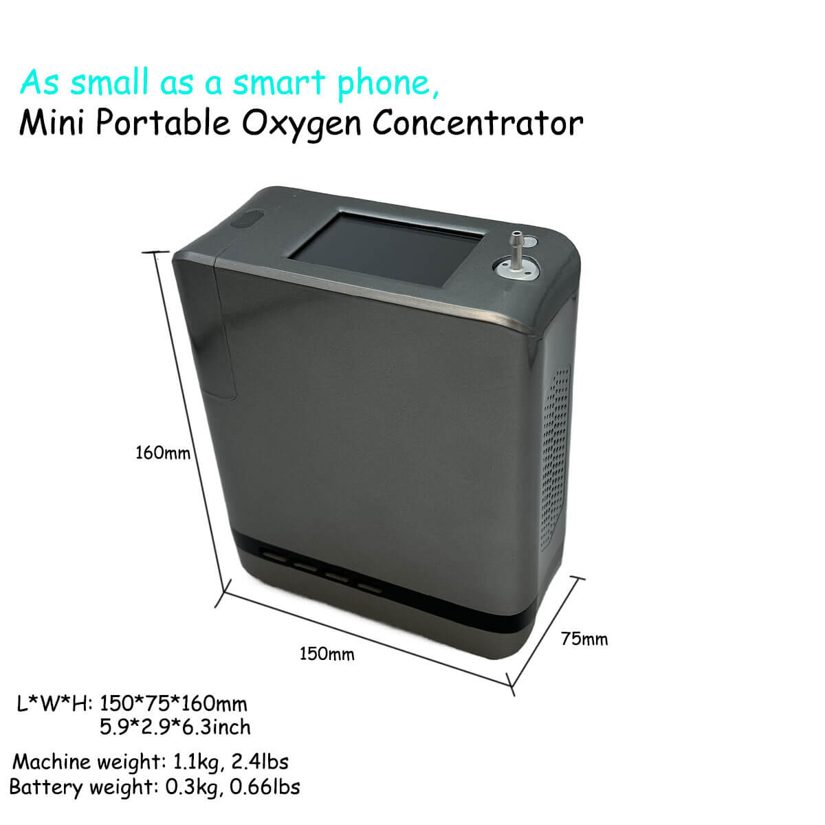 👍👍👍Top 9 Liters Small Portable O2 Concentrator DEDAKJ 93% High Purity Mini Mobile Oxygem Machine RESPIREASY Home Powerful Flow Oxygen Concentrator for Travel Use