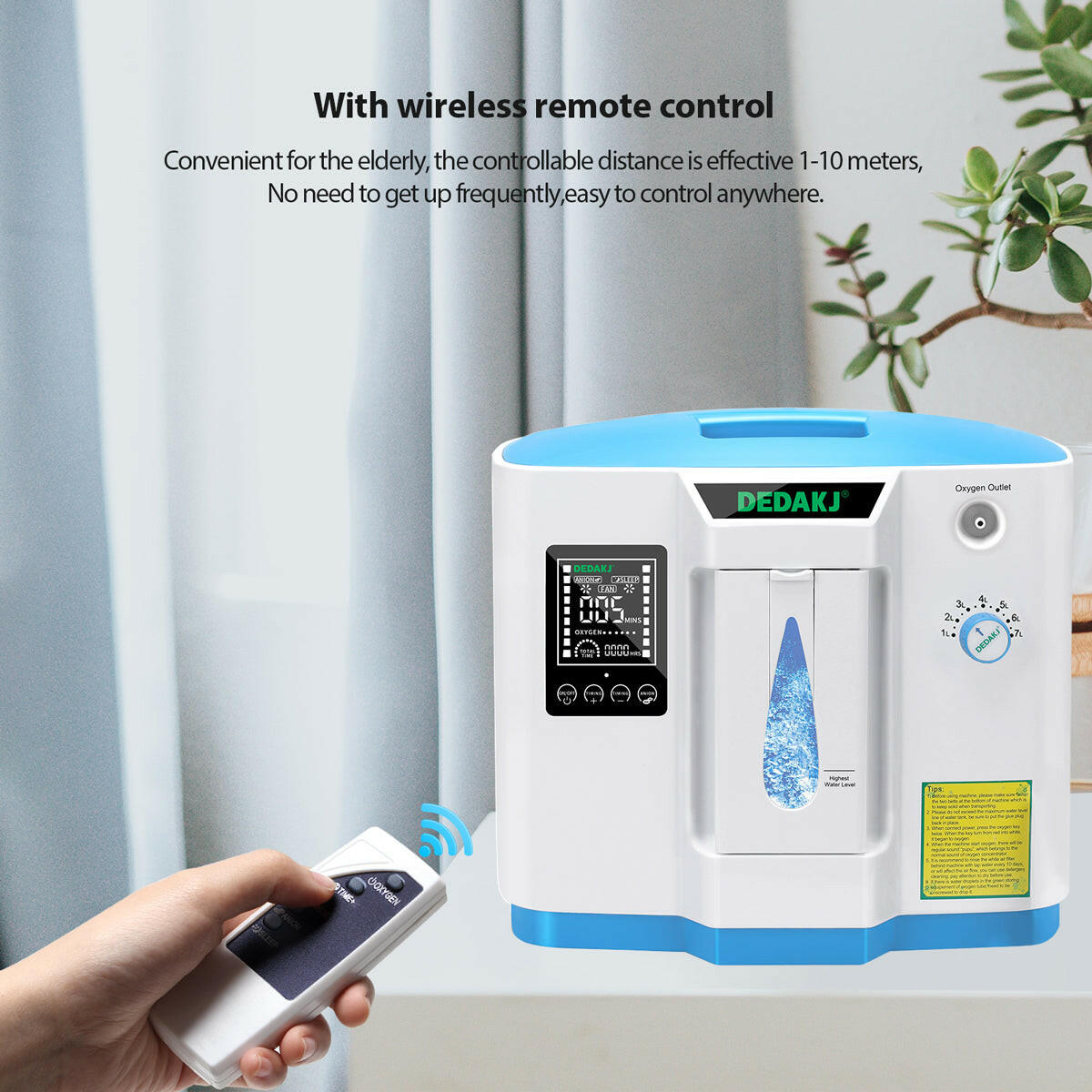 7liter continuous flow home DEDAKJ oxygen concentrator DE-1B