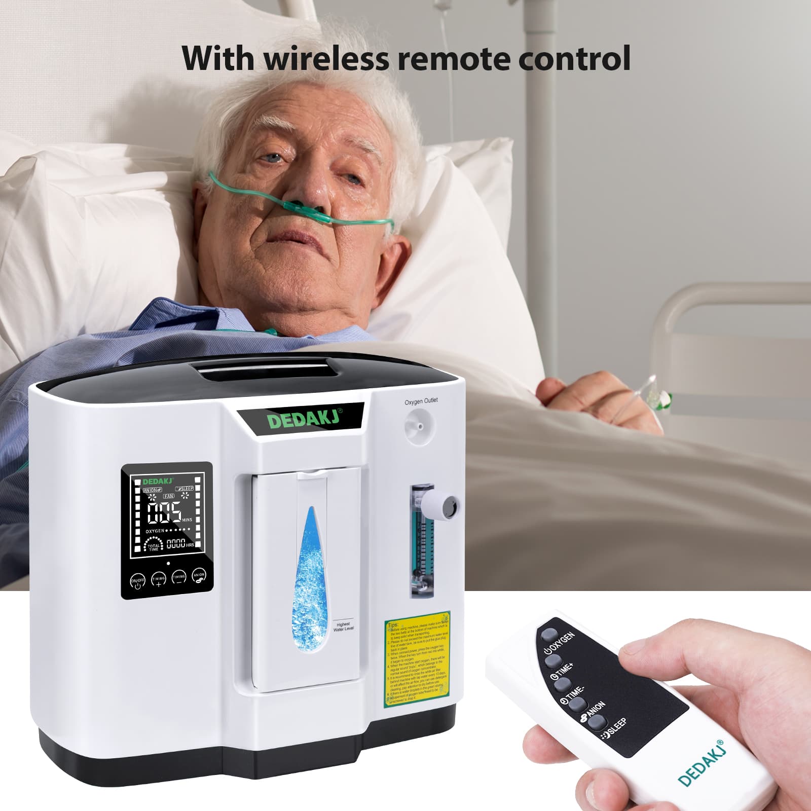DEDAKJ 7liter continuous flow home oxygen concentrator DE-1A