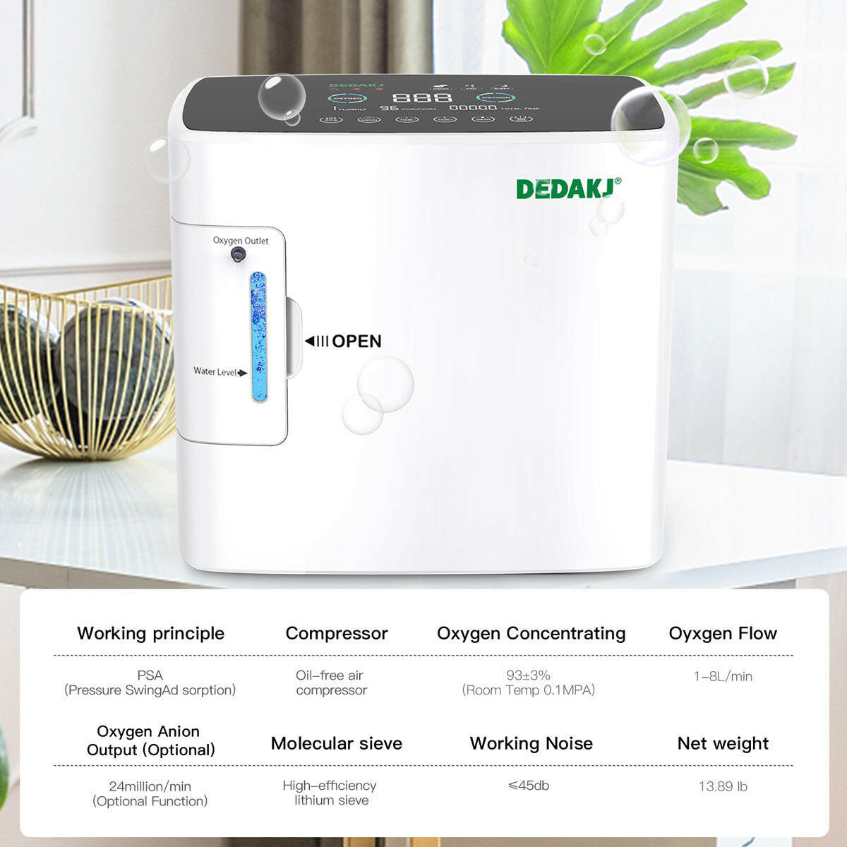 DEDAKJ oxygen concentrator DE-1S oxygen making machine