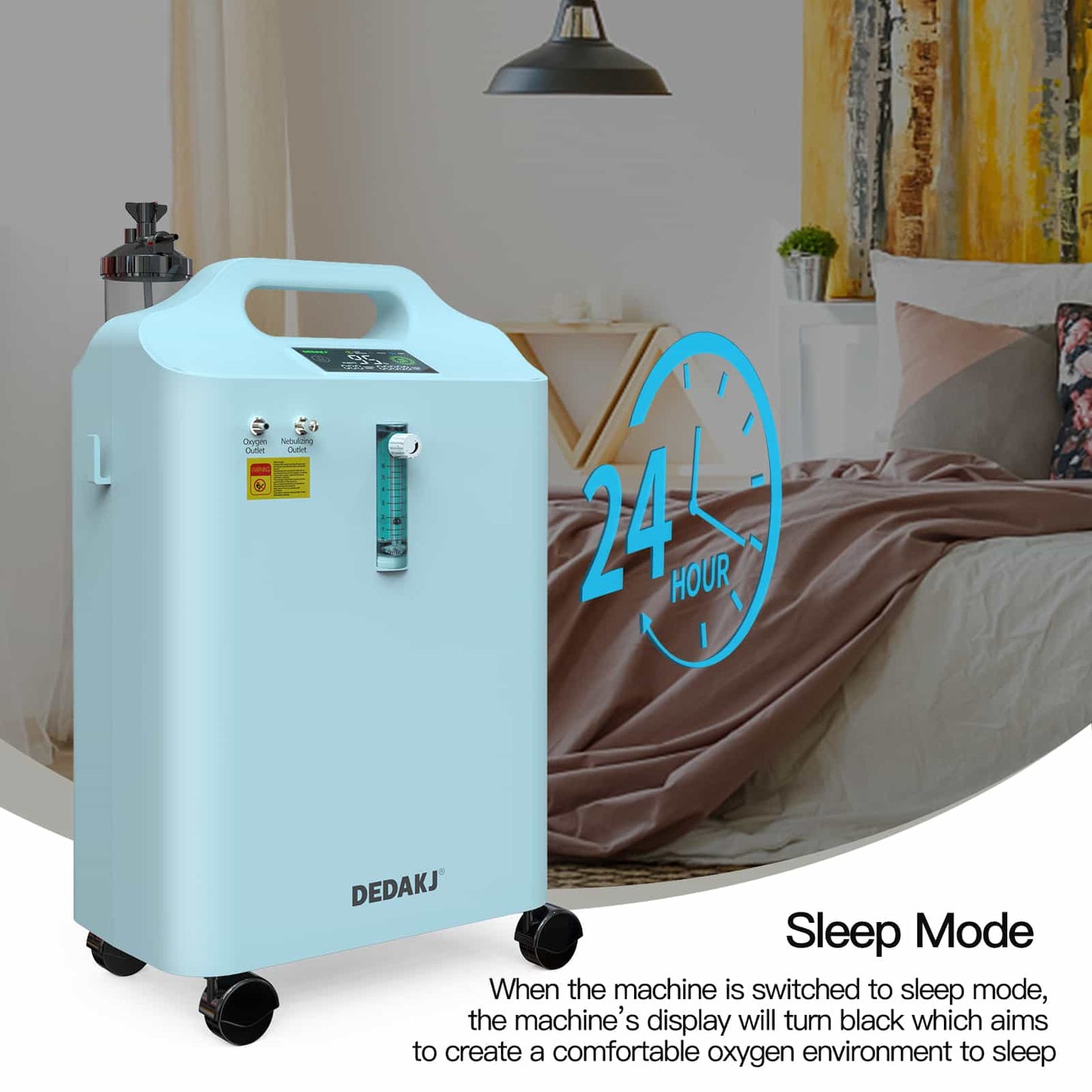 DEDAKJ Concentrador de Oxígeno Médico de 5 Litros 10 Litros 95% Alta Pureza Máquina Generadora de Oxígeno Terapia de Oxígeno en Casa con Función de Nebulizador 110V/220V